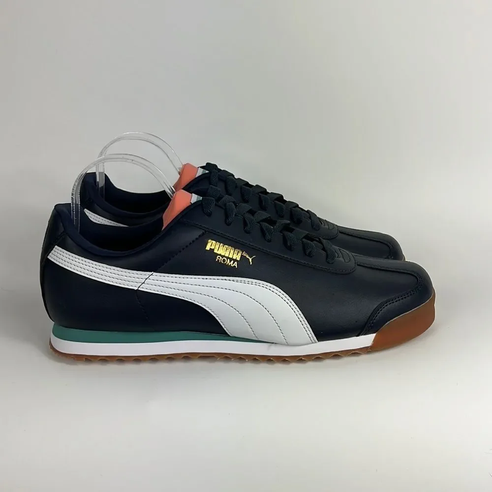NEW Puma blue white pink Roma leather athletic sneakers men’s size 12